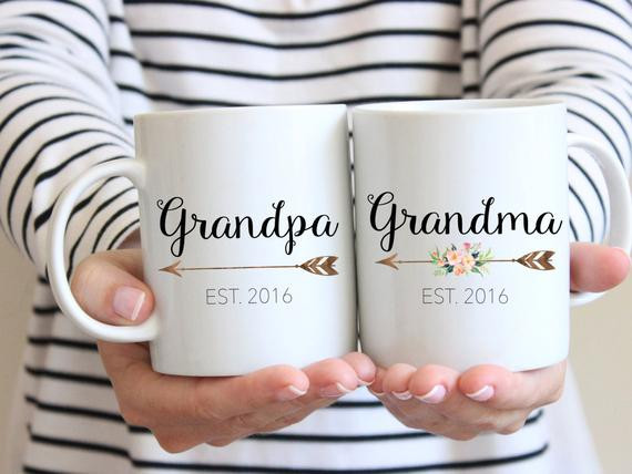 Gift Ideas For New Grandbaby
 Gift for Grandparents Mug Set Couples Mug by