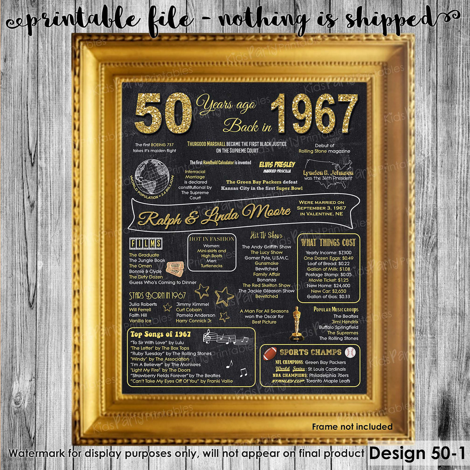 Gift Ideas For Parents 50Th Anniversary
 50th Anniversary Decoration 50th Anniversary Gifts for