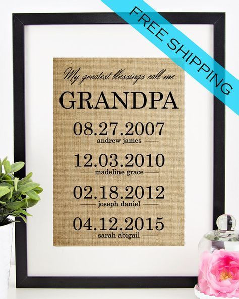 Gift Ideas Grandfather
 Personalized Gift for Grandpa Fathers Day Gift for