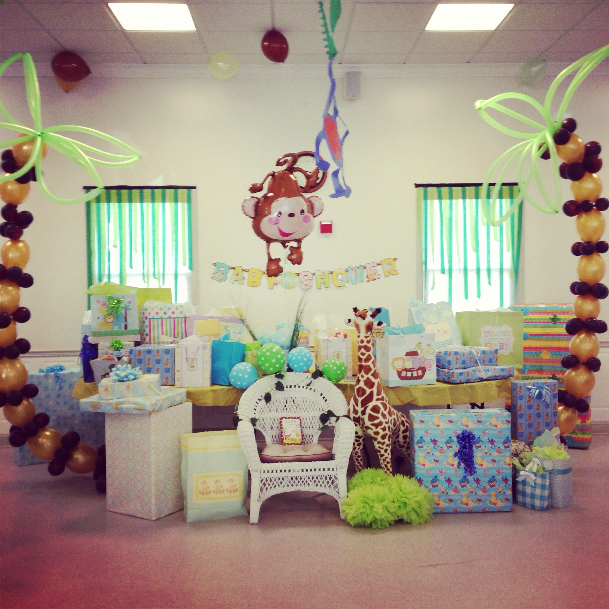 Gift Table Ideas For Baby Shower
 Gift table jungle themed baby shower in 2019
