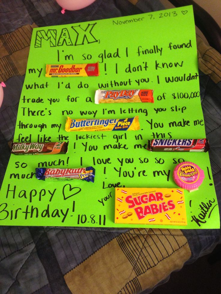 Gifts For His Birthday
 For my boyfriend on his birthday candy birthday card
