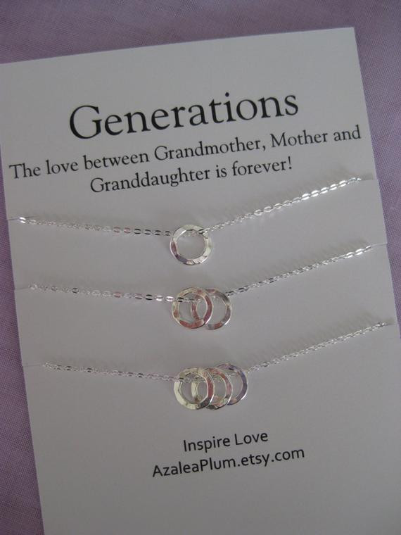 Gifts For Mom Birthday From Daughter
 Generations Necklace GRANDMOTHER Mother Daughter by