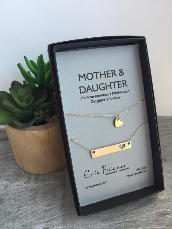 Gifts For Mom Birthday From Daughter
 Christmas for Mom Mother Daughter Necklace Set by