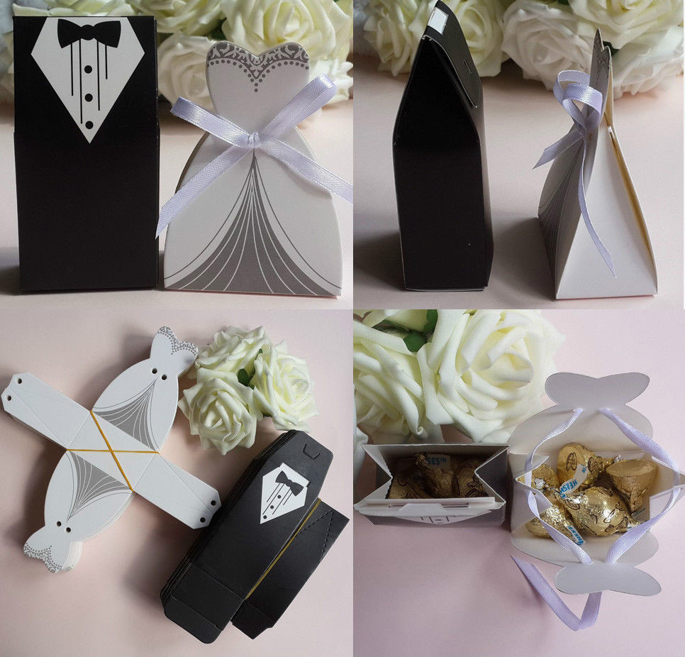 Gifts For Wedding
 50pc Tuxedo Dress W Ribbon Groom Bridal Wedding Party