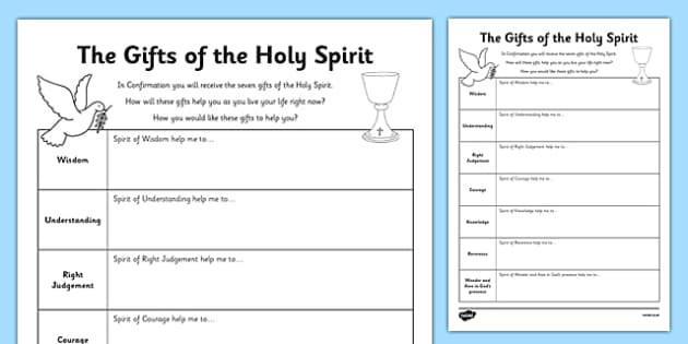 Gifts Of The Holy Spirit For Kids
 The Gifts of the Holy Spirit Worksheet Activity Sheet Irish