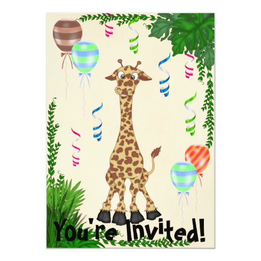 Giraffe Birthday Party
 Safari Giraffe Birthday Party Invitation