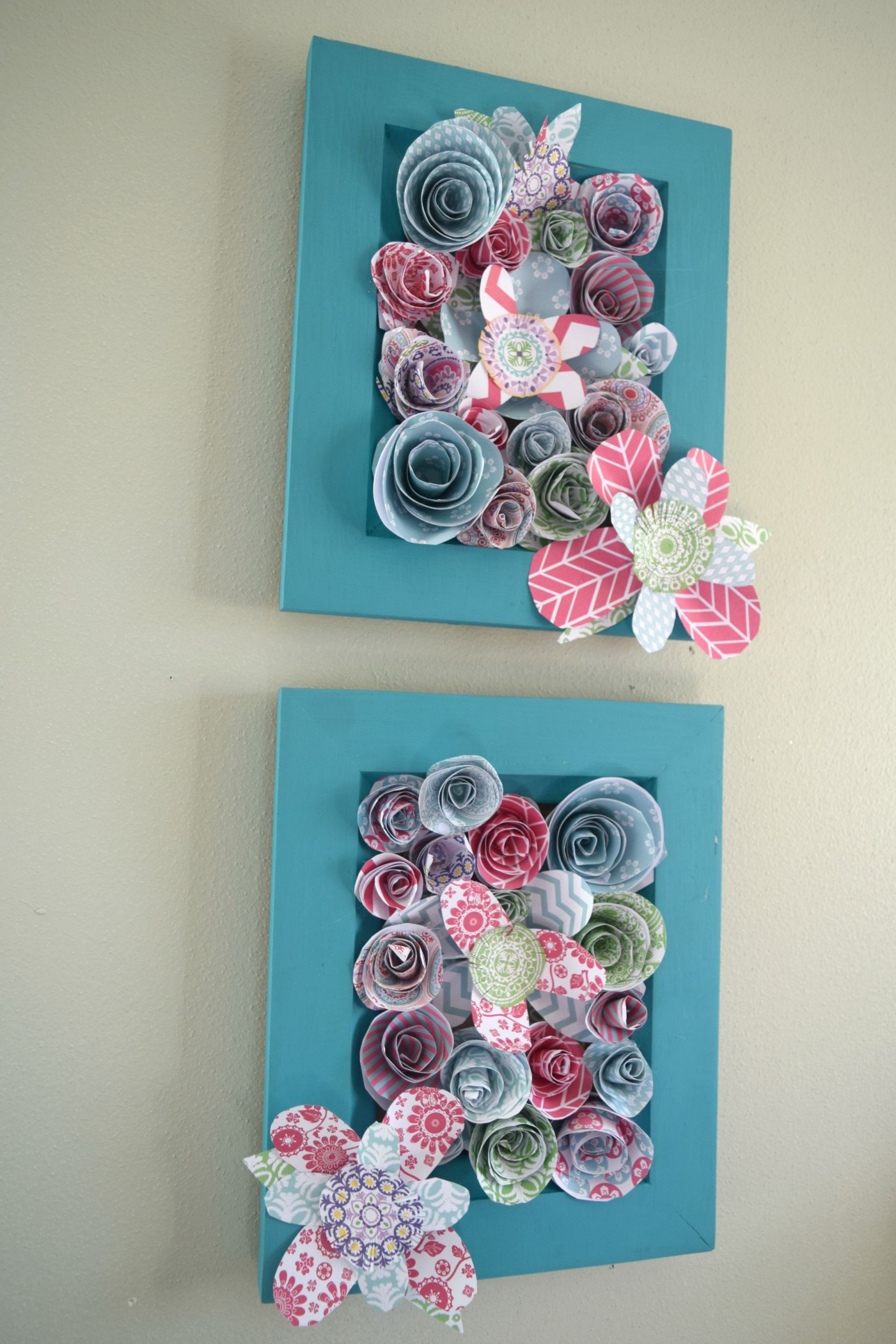 Girl Bedroom Wall Art
 How to make wall art using paper flowers • Our House Now a
