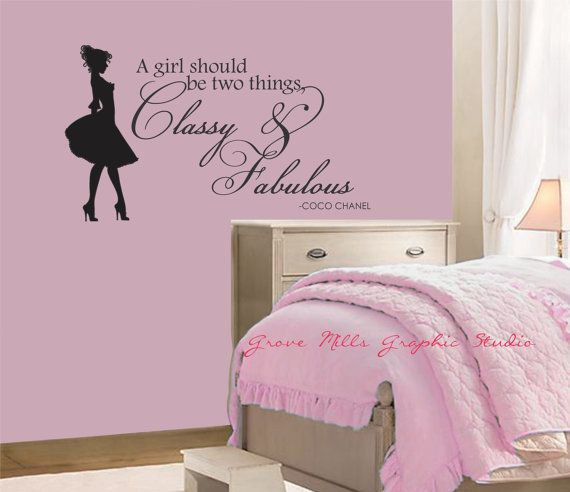 Girl Bedroom Wall Art
 Classy and Fabulous Wall Decal Coco Chanel Wall Quote