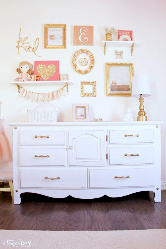 Girl Bedroom Wall Art
 Chippy Glam Dresser Makeover Lolly Jane