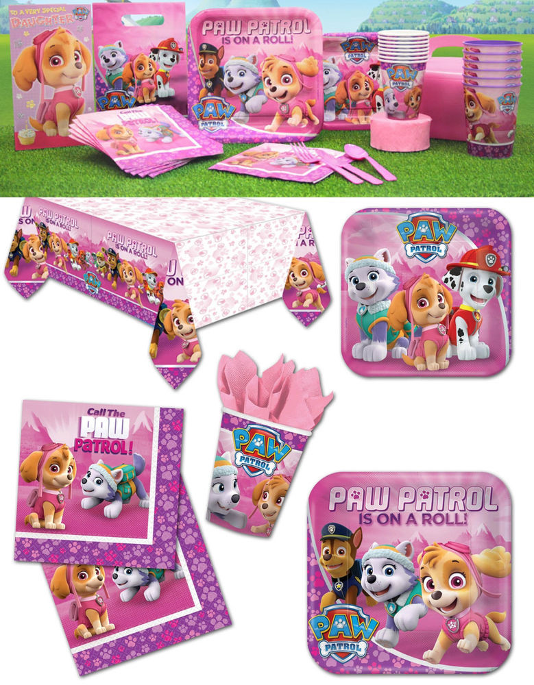 Girl Birthday Party Supplies
 Pink Paw Patrol Girls Birthday Party Supplies Tableware