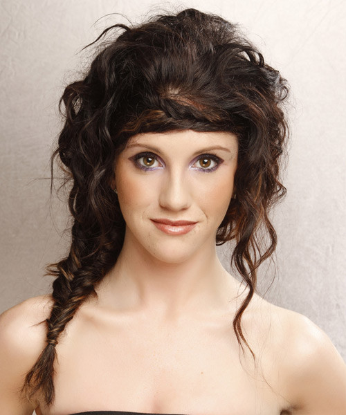 Girl Pirate Hairstyles
 Long Curly Dark Brunette Updo