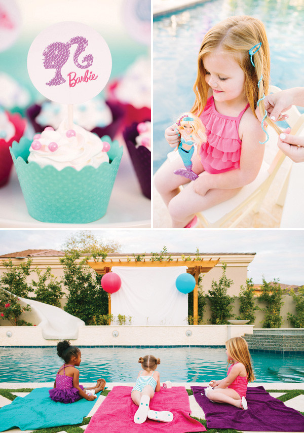 Girl Pool Party Ideas
 Pearl Princess Barbie Pool Party Movie Inspired