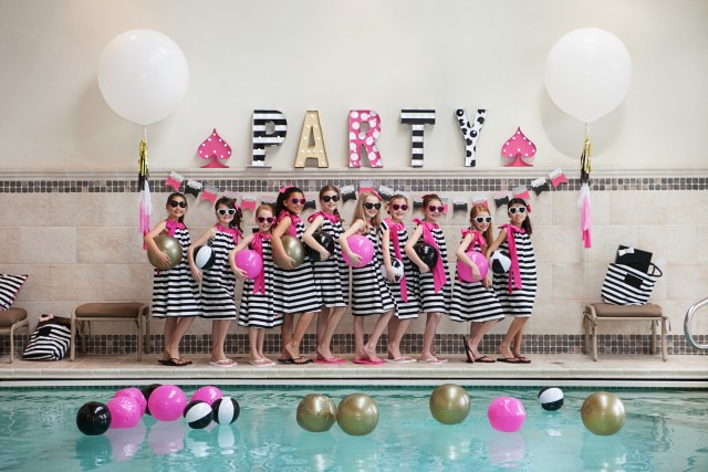 Girl Pool Party Ideas
 Kate Spade Inspired Pool Party Anders Ruff Custom