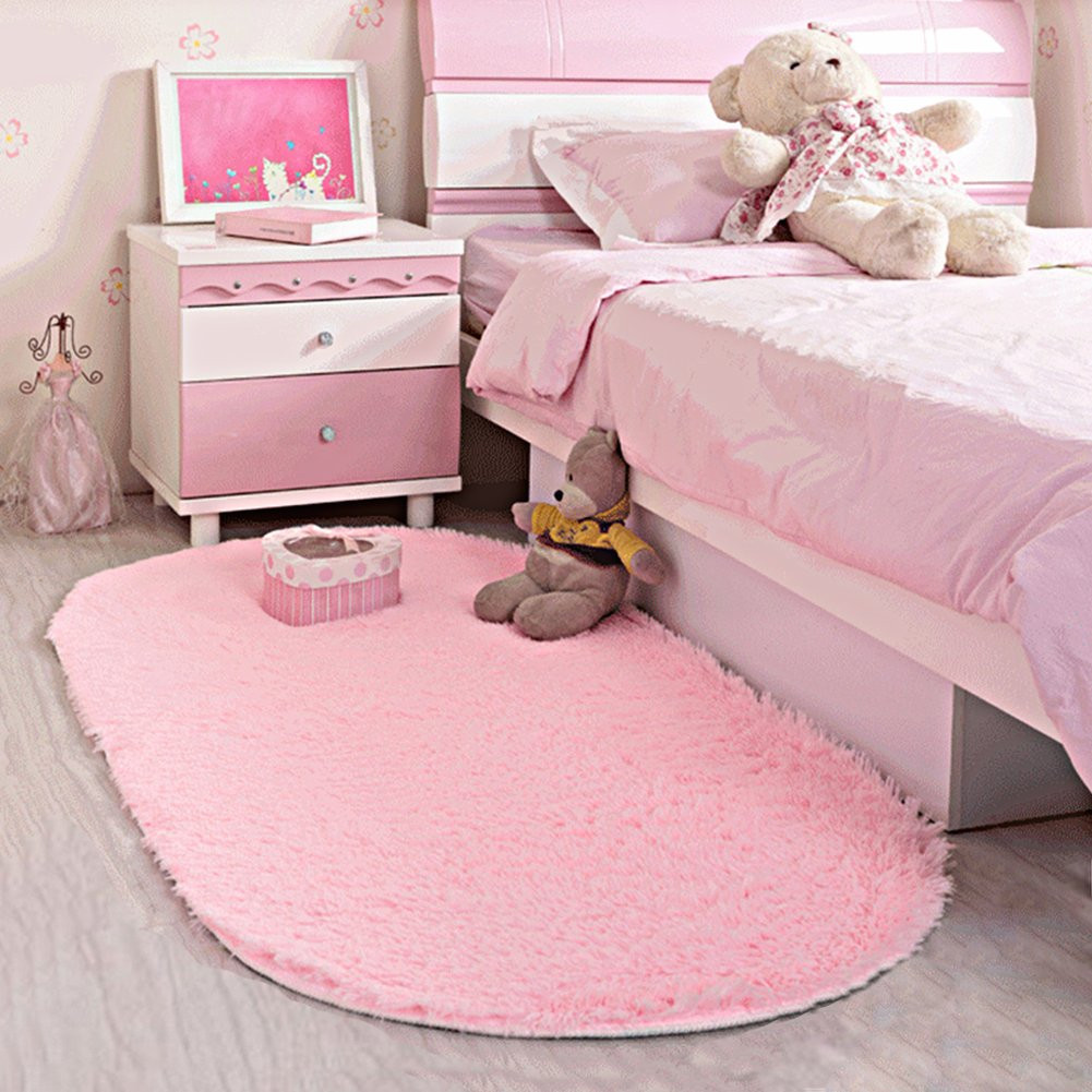 Girls Bedroom Area Rugs
 Area Rug Soft Kids Room Girls Mat Shaggy Pink Nursery Mat