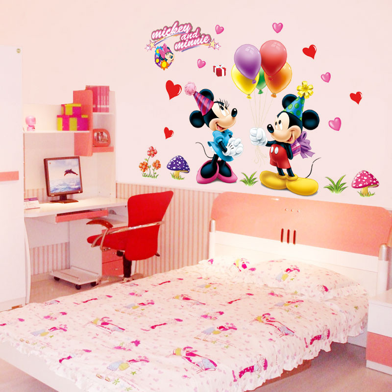 Girls Bedroom Decals
 Mickey Mouse and Minnie Children Boys Girls Bedroom Wall