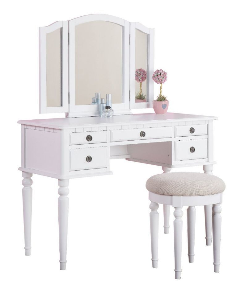 Girls Bedroom Vanities
 Vanity Set For Girls Table Stool Chair 3 Mirror Kids