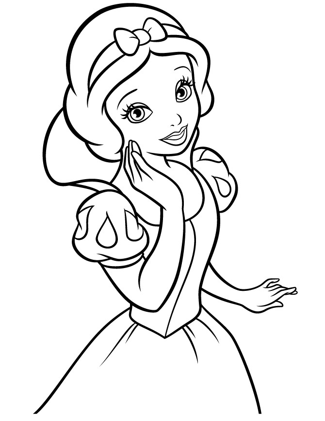 Girls Coloring Sheets
 Easy Snow White For Girls Coloring Page
