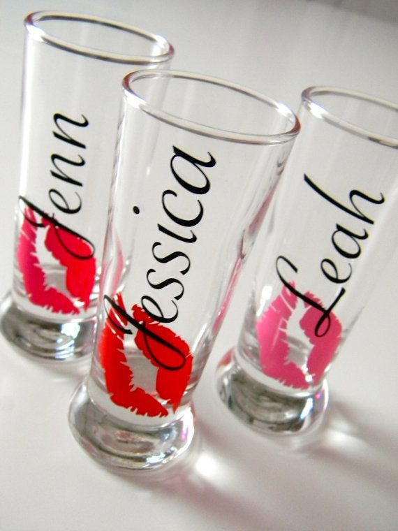 Girls Night Out Gift Ideas
 Personalized Shot Glass Bachelorette Party Gift Lips