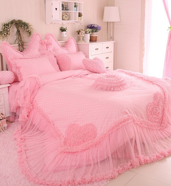 Girls Queen Bedroom Set
 Aliexpress Buy Princess luxury lace bedding sets
