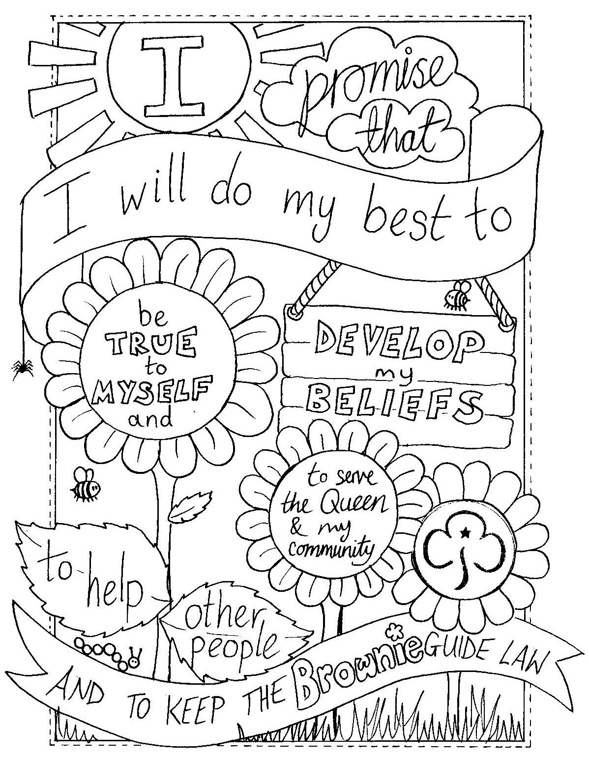 Girls Scout Promise Coloring Pages
 UK Brownie Promise colouring sheet Created by emyb Emy