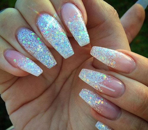 Glitter Acrylic Nails Tumblr
 coffin shaped nails