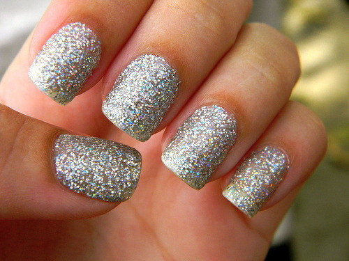 Glitter Acrylic Nails Tumblr
 silver glitter nails