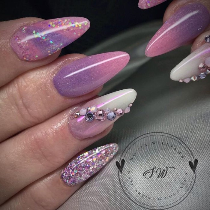 Glitter Almond Nails
 1001 Ideas for Trendy and Beautiful Almond Shaped Nails