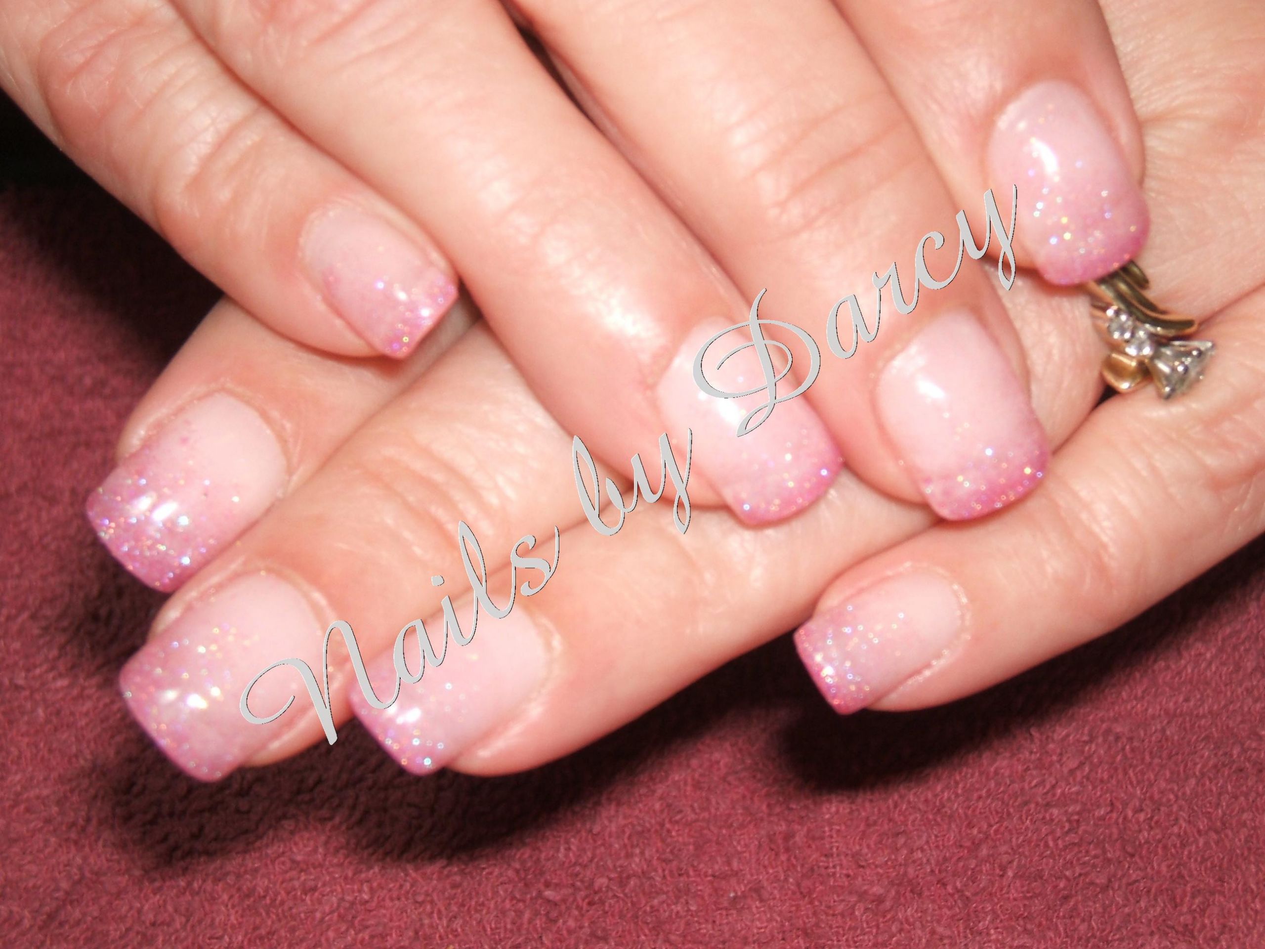 Glitter Fade Gel Nails
 Gel Nails w add on glitter fade Tips to Toes Nail Design