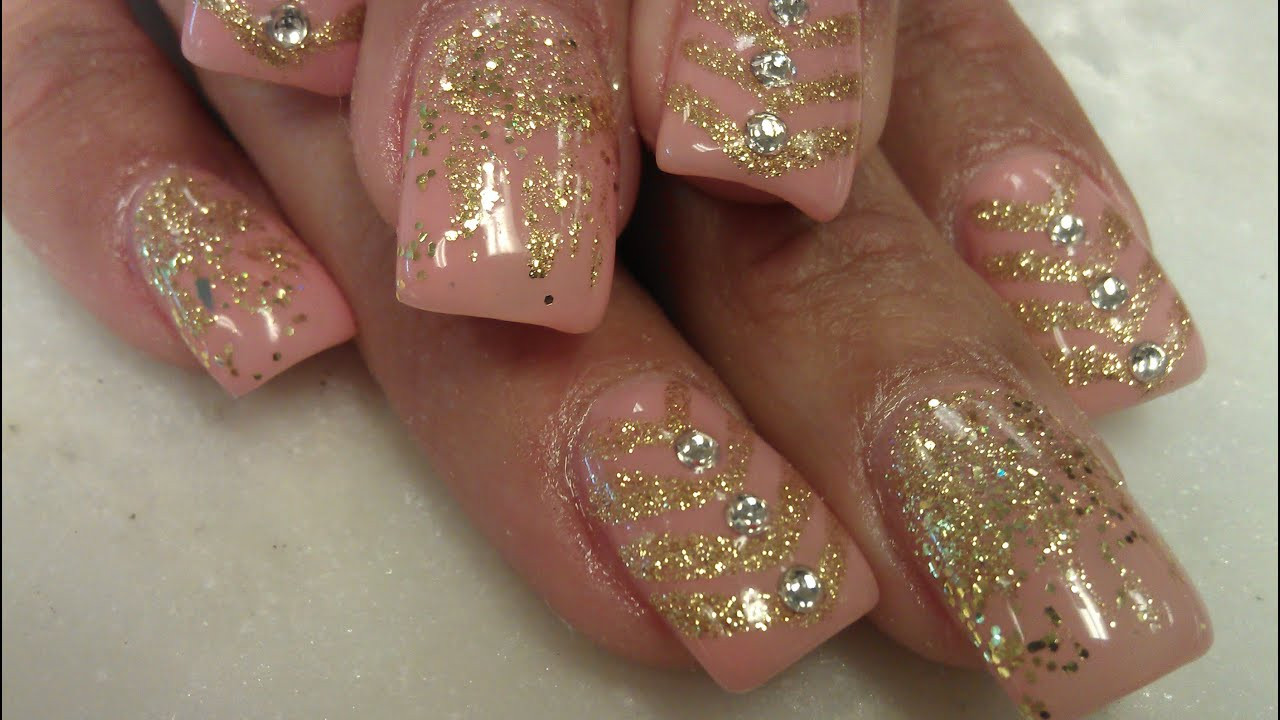 Glitter Gold Nails
 HOW TO GEL COLOR GOLD GLITTER NAIL DESIGNS PART 2