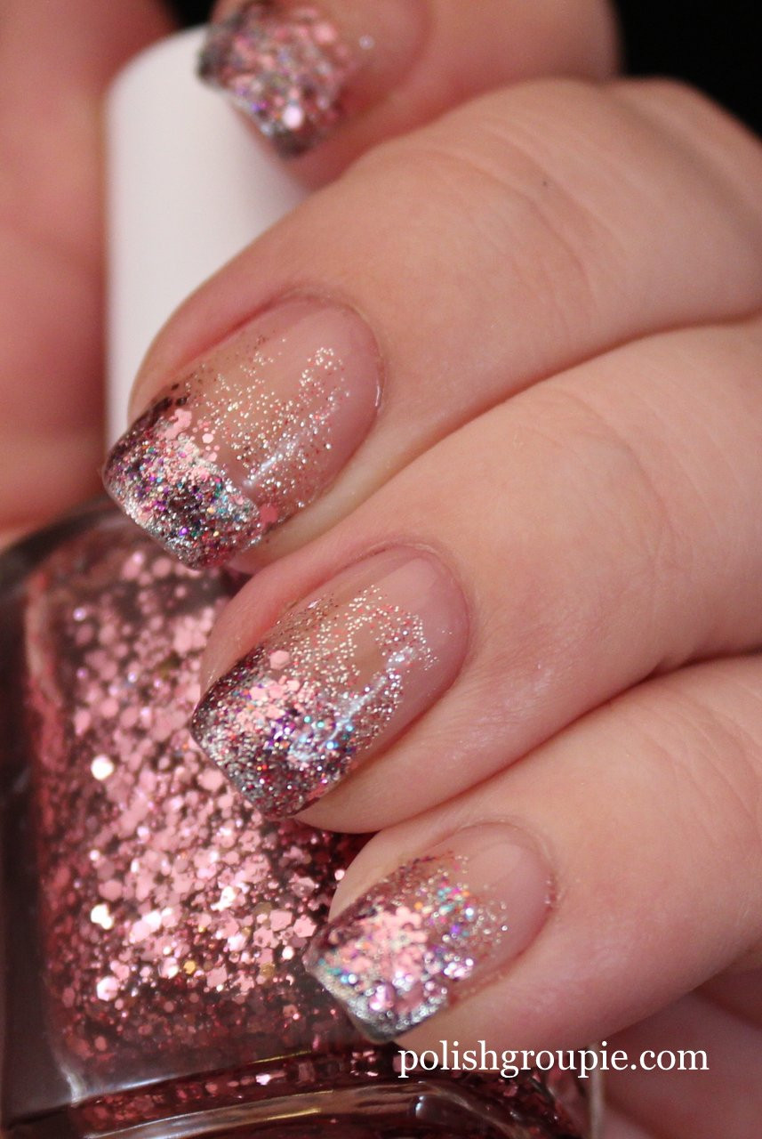 Glitter Gradient Nails
 Polish Us Pink – Pink Glitter Gra nt