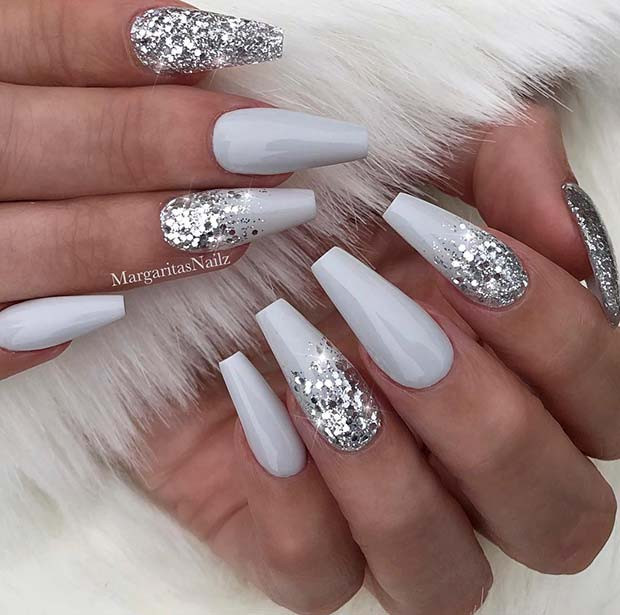 Glitter Nails Coffin
 43 Beautiful Nail Art Designs for Coffin Nails