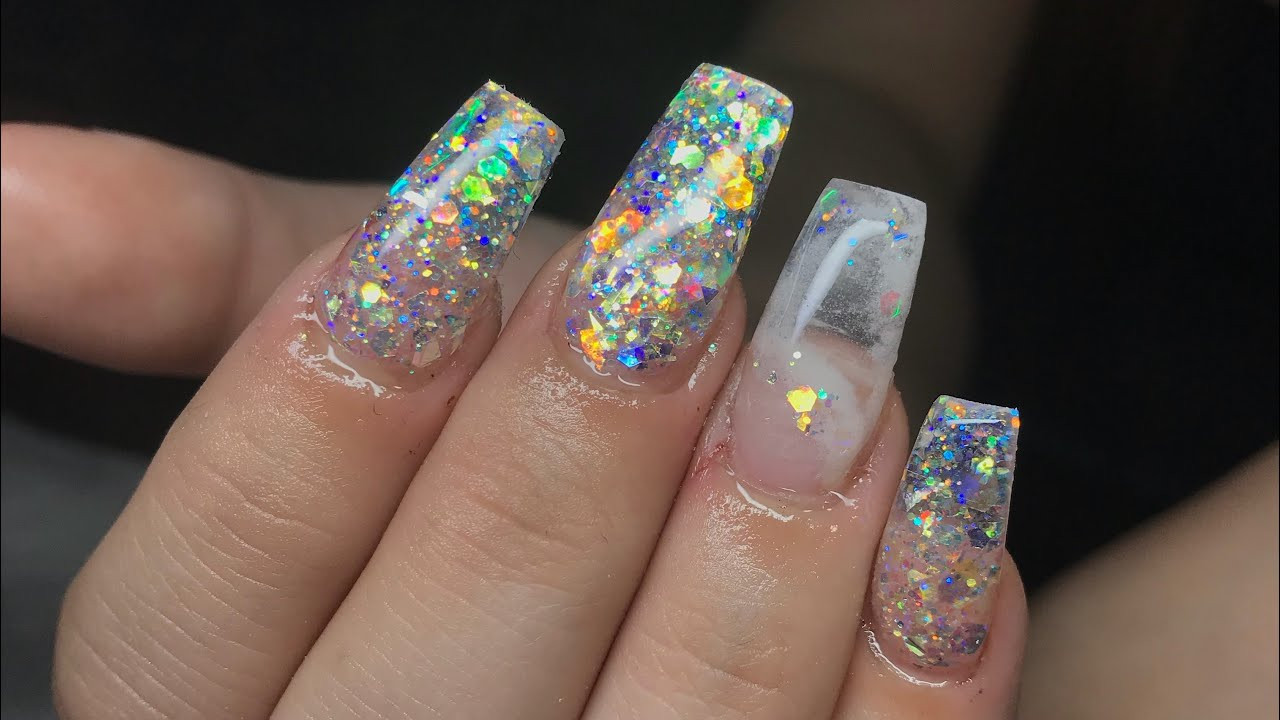 Glitter Nails Coffin
 Acrylic Nails Tutorial