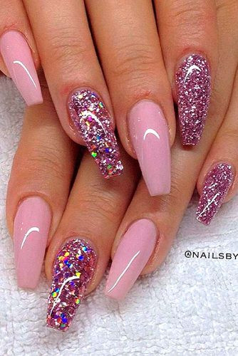 Glitter Nails Pink
 17 Pink Nail Designs You ll Want to Copy
