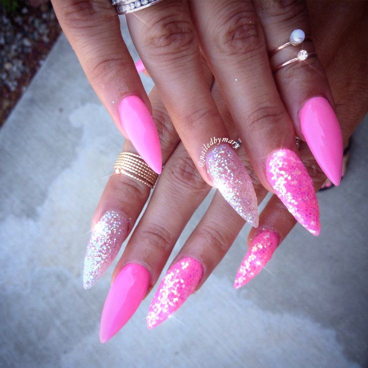 Glitter Nails Pink
 The 25 best Pink glitter nails ideas on Pinterest