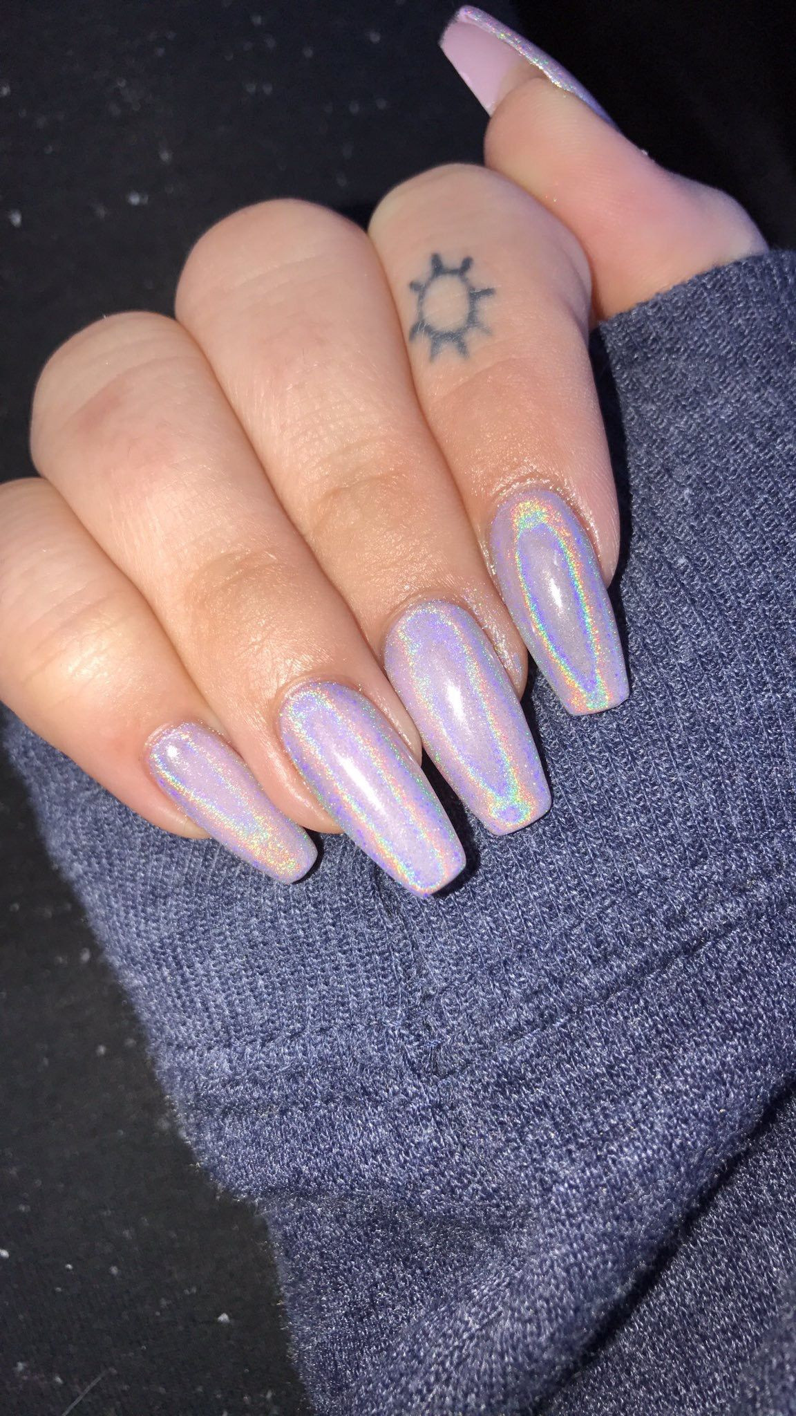 Glitter Nails Pinterest
 holographic long nails CND cake pop with holographic