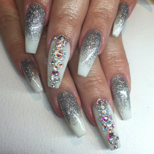 Glitter Nails Tumblr
 silver glitter acrylic nails