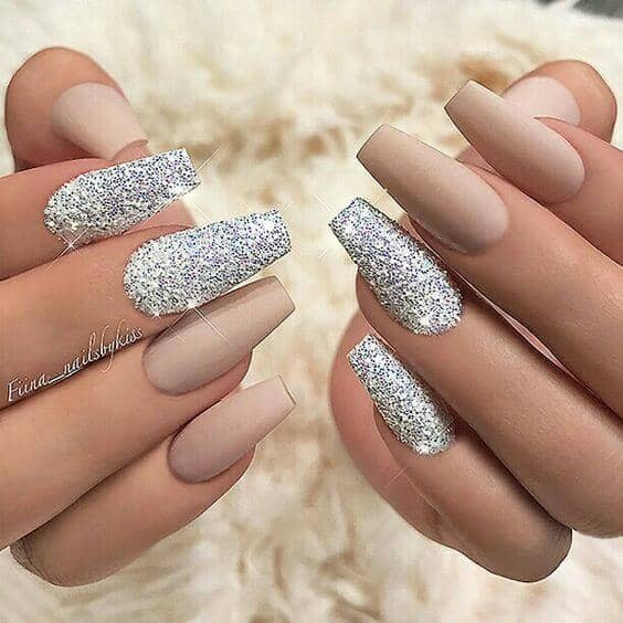 Glitter Nude Nails
 50 Trendy Nail Art Designs to Make You Shine