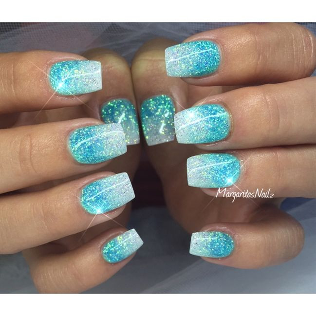 Glitter Ombre Gel Nails
 nails quenalbertini Glitter Ombre Nails by