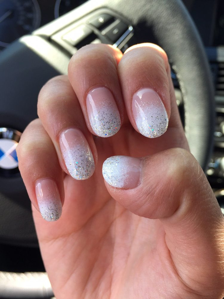 Glitter Ombre Gel Nails
 Pink And White Ombre Gel Nails With Glitter best menu