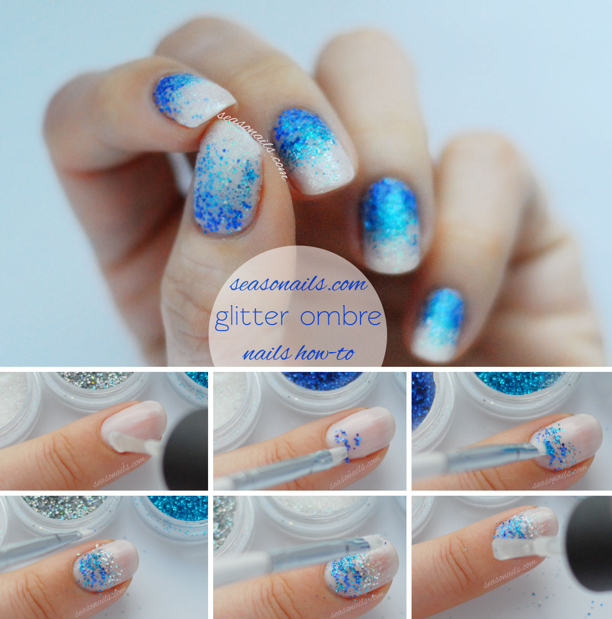 Glitter Ombre Nails Tutorial
 Party Nails Full Glitter Ombre Nail Art Seasonails