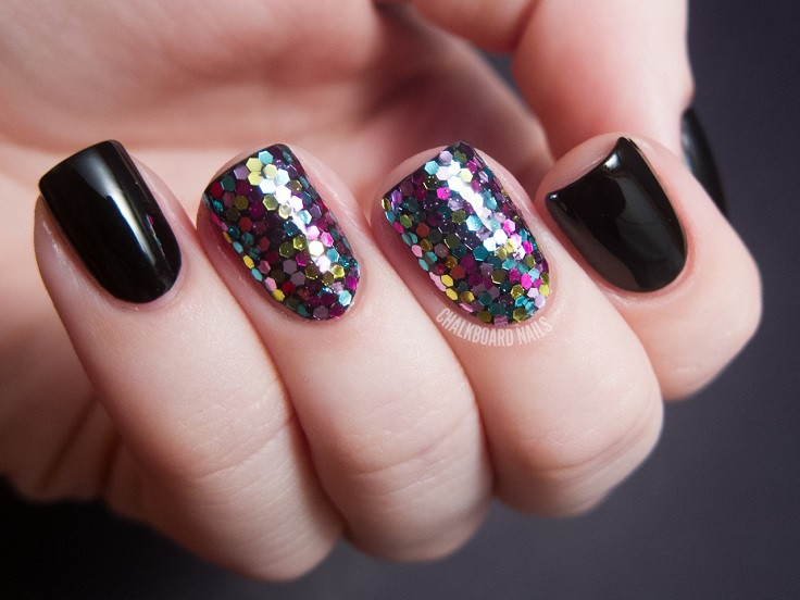 Glitter On Nails
 Top 10 Super Easy Glittery Nail Art Ideas Top Inspired