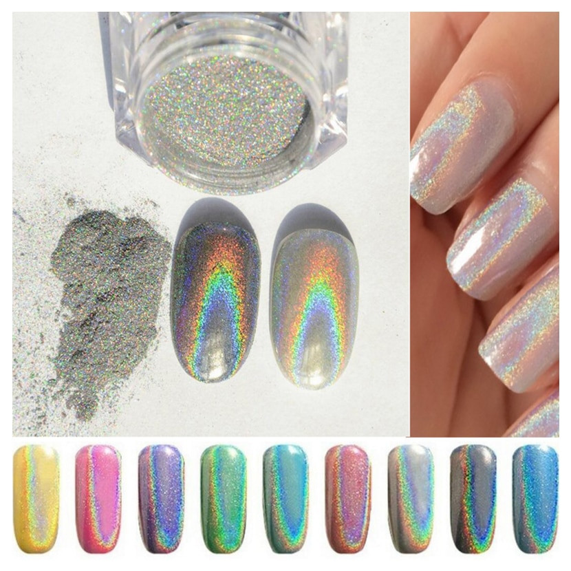 Glitter Powder For Nails
 1g Box Rainbow Shinning Mirror Nail Glitter Powder Perfect
