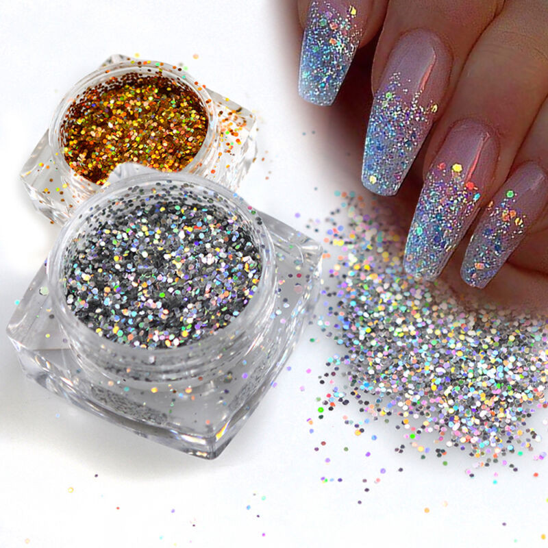 Glitter Powder For Nails
 Gold Silver Laser Holographic Nail Glitter Powder
