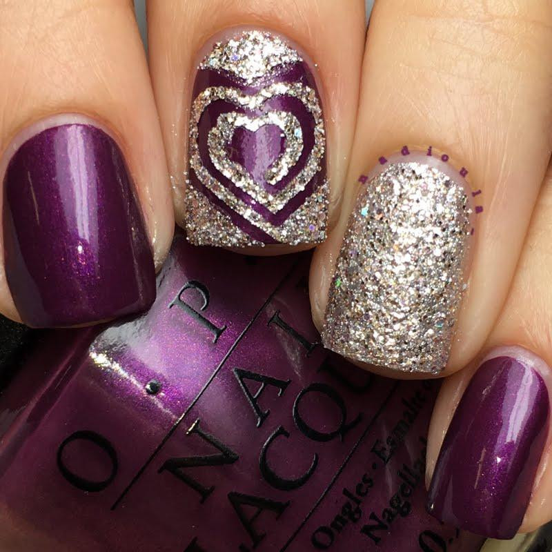 Glitter Purple Nails
 Trendy Purple Nail Art Designs Easyday