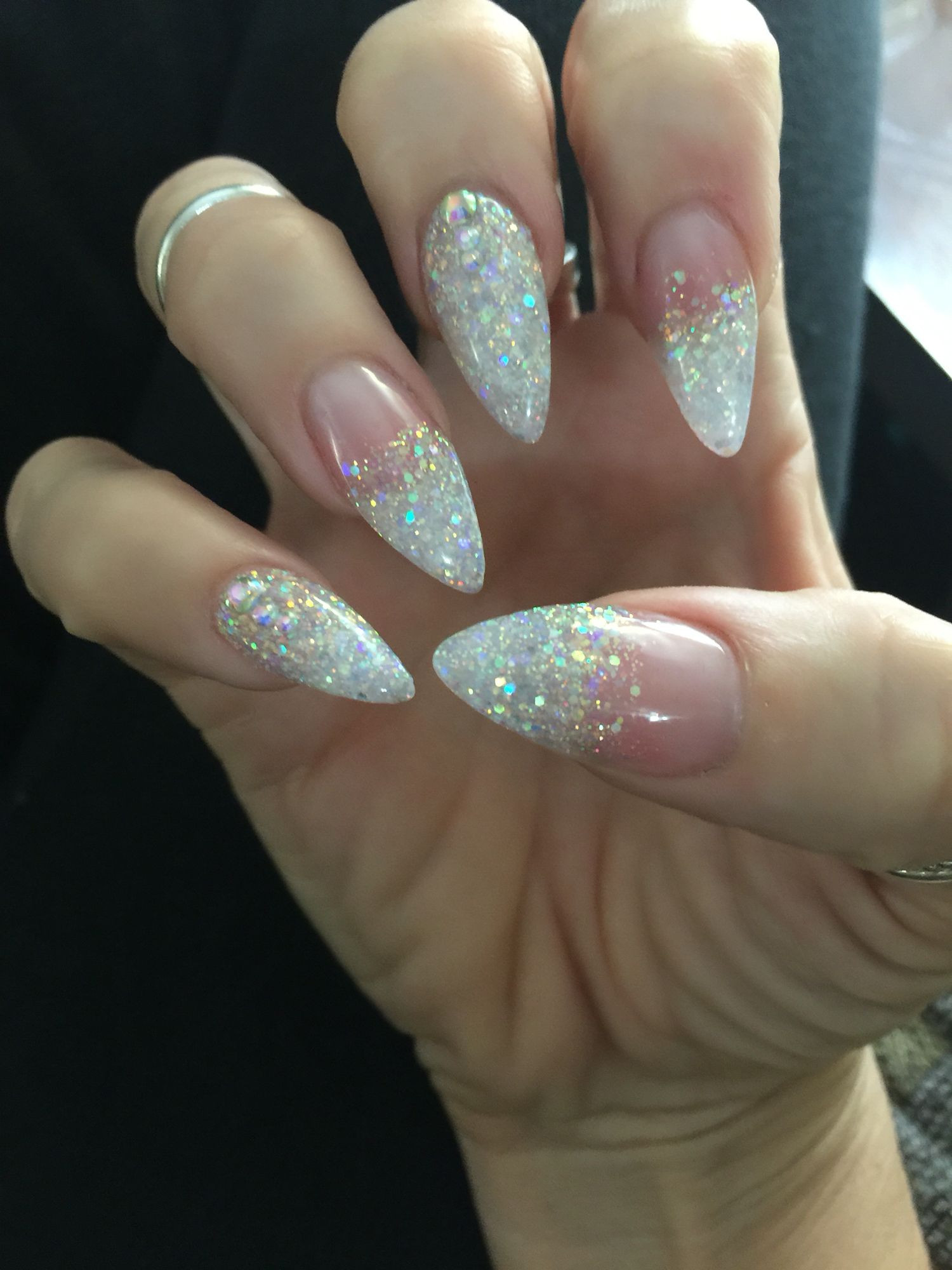 Glitter Stiletto Nails
 Sparkle stiletto nails