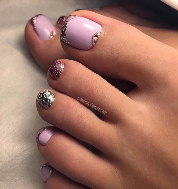 Glitter Toe Nail Designs
 21 Elegant Toe Nail Designs for Spring and Summer
