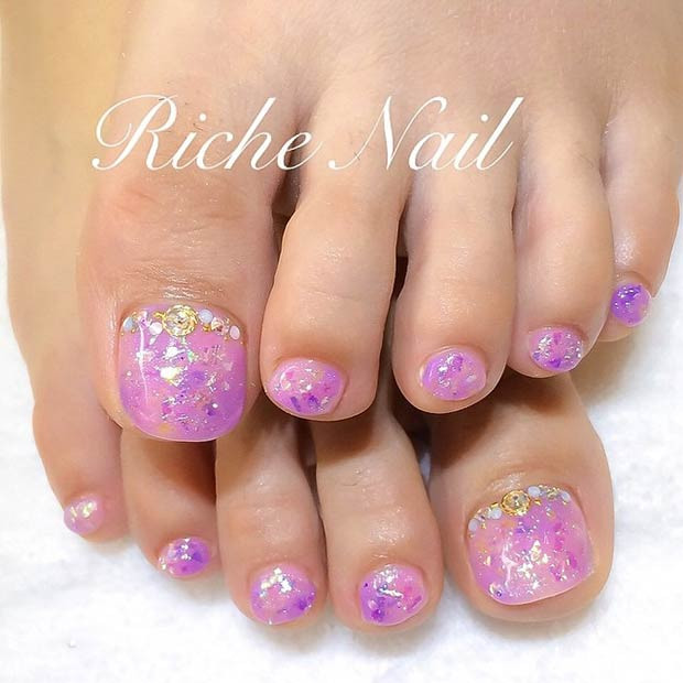 Glitter Toe Nail Designs
 51 Adorable Toe Nail Designs For This Summer