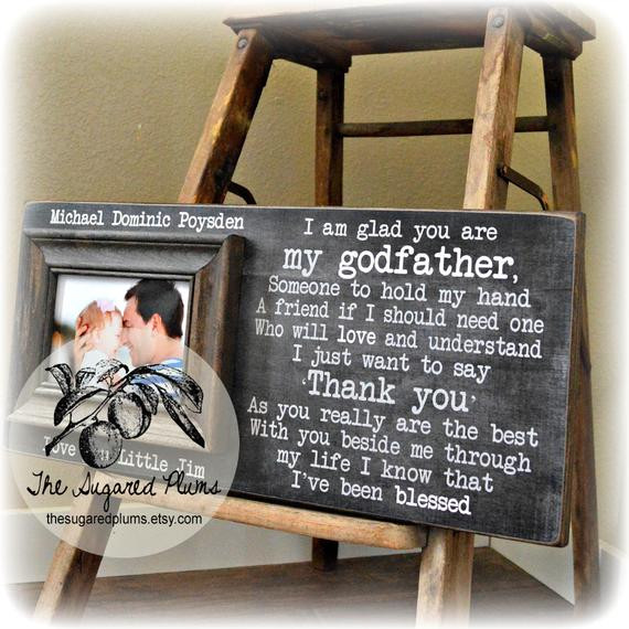 Godfather Gift Ideas For Christening
 Godfather Gift Godfather Frame Baptism Gift for Godparents