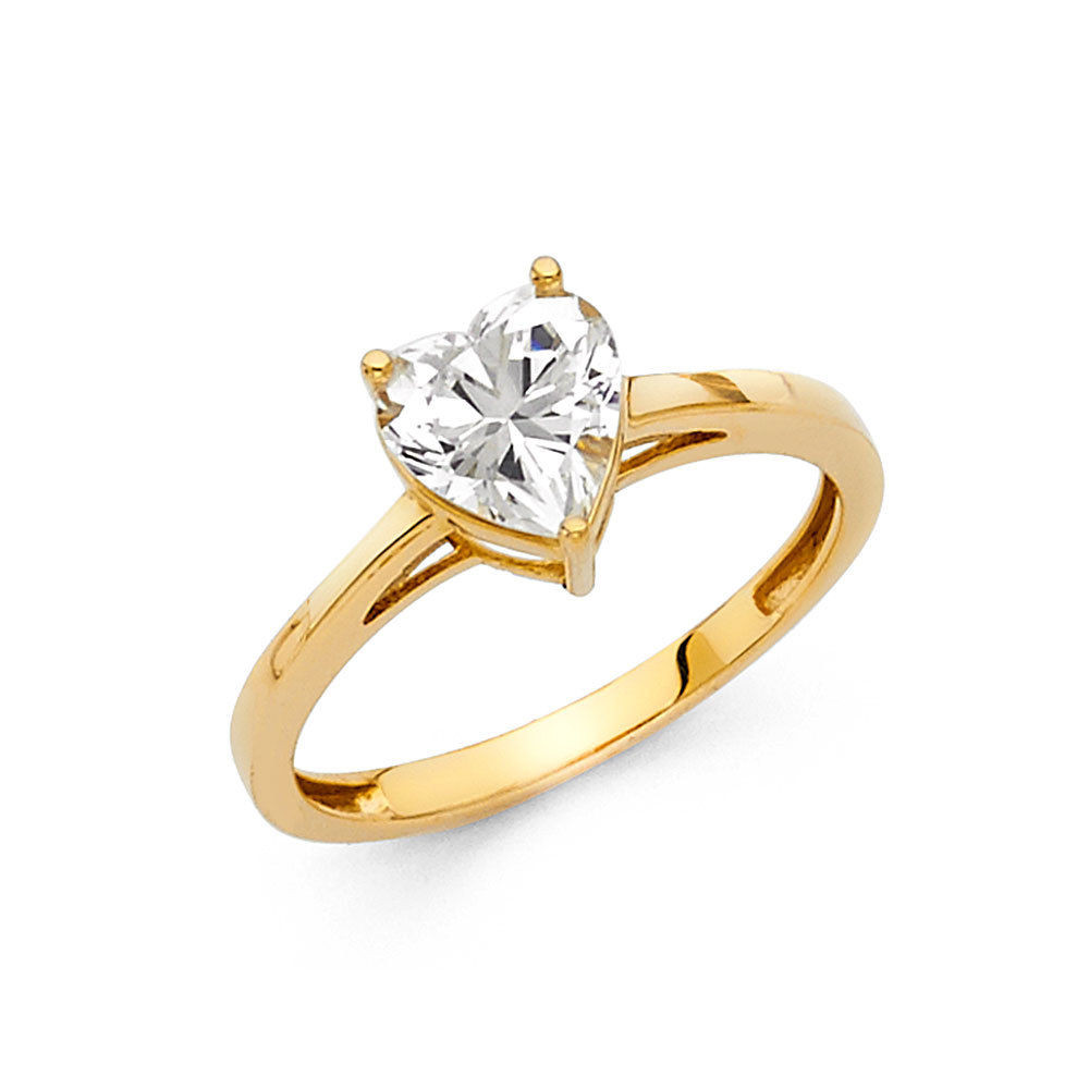 Gold And Diamond Rings
 1 00 Ct Heart Diamond Solitaire Engagement Wedding Ring