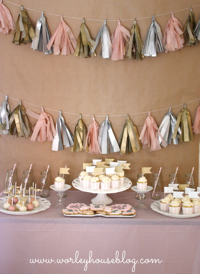 Gold And Pink Birthday Decorations
 Sweet Pink Gold 3rd Birthday Party